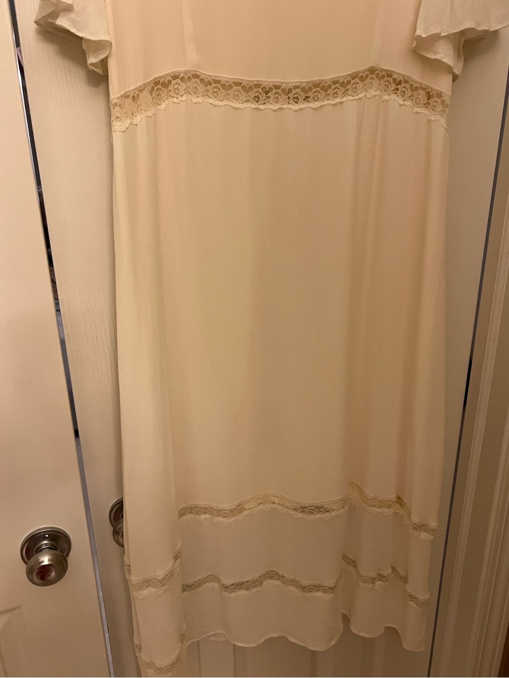 Reformation Cream Lace-Trim Button Front Dress - Picture 10 of 16